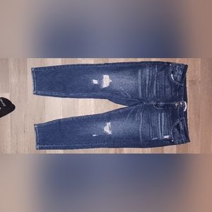 KanCan High Rise Dark Destructed Skinny Jean